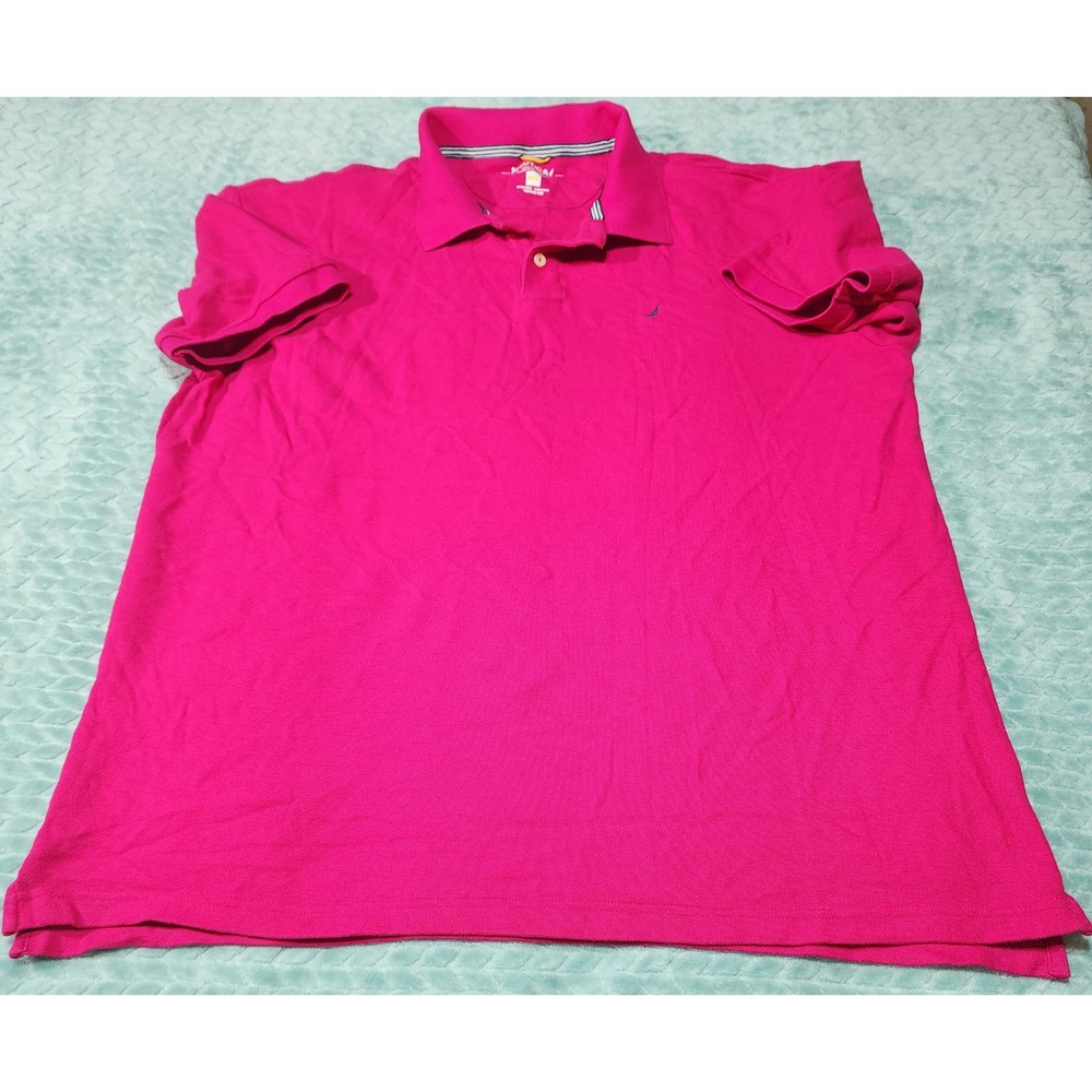 Nautica Mens XXL Pink Short Sleeve Cotton Pique Polo Shirt VDR429 408